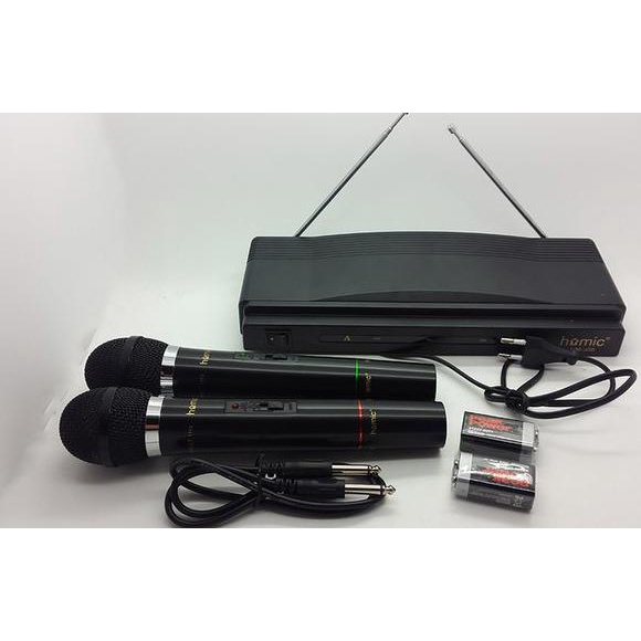 Mic Wireless  Microphone Wireless Double HOMIC HM-306