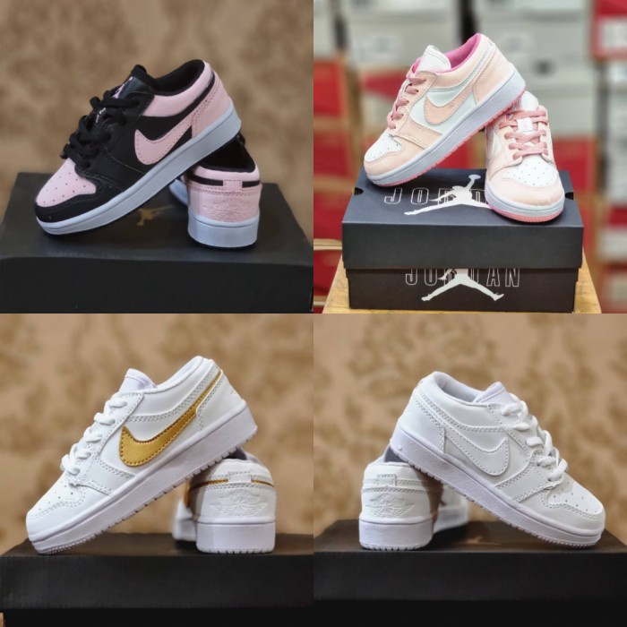 Sepatu Sneakers Anak Cewe Perempuan Air Jordan Low Tali