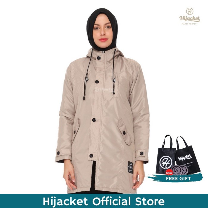 Hijacket Ixora Original Cream Jaket Hijab Muslimah Jaket Wanita