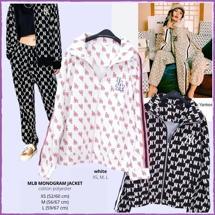 Jaket Hoodie Wanita Murah Mlb Monogram White