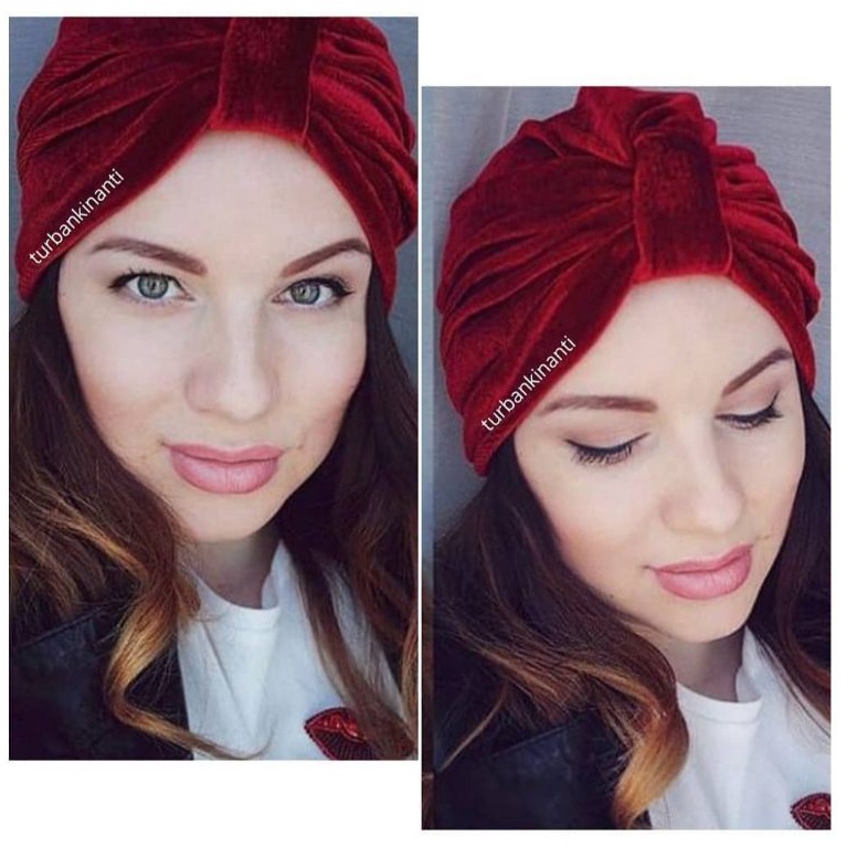 tna17 Turban pesta/Turban dewasa/turban instan/turban bludru/turban polos velvet/turban turki/turban