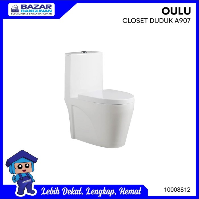 CLOSET / KLOSET / TOILET DUDUK OULU KW1 A 907 A907 GREEN WASHER WHITE