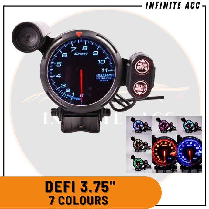 Tachometer Defi 3.75 Gauges 7 Warna Indikator Aksesoris Mobil Racing Original