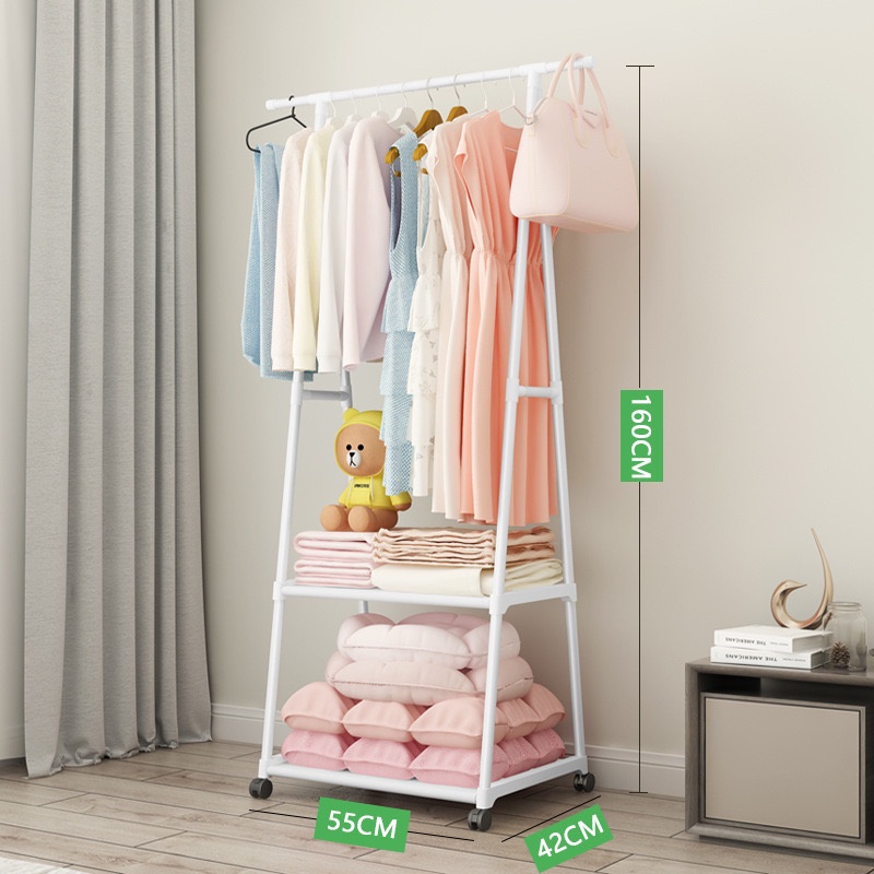 Rak Triangle Stand Hanger Rak Baju Gantung Aesthetic Rak Buku Serbaguna Gantungan Baju Besi