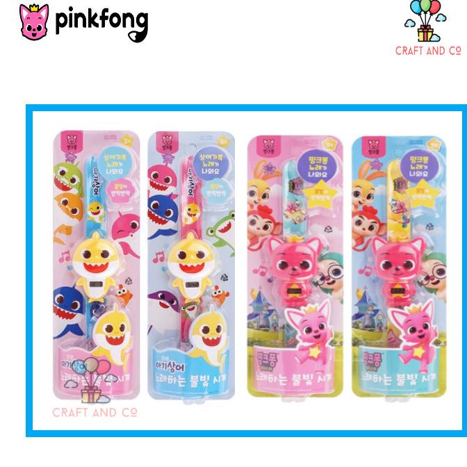 Terbaik Pinkfong Baby Shark Singing Light Watch / Jam Tangan Anak Ori Korea Original