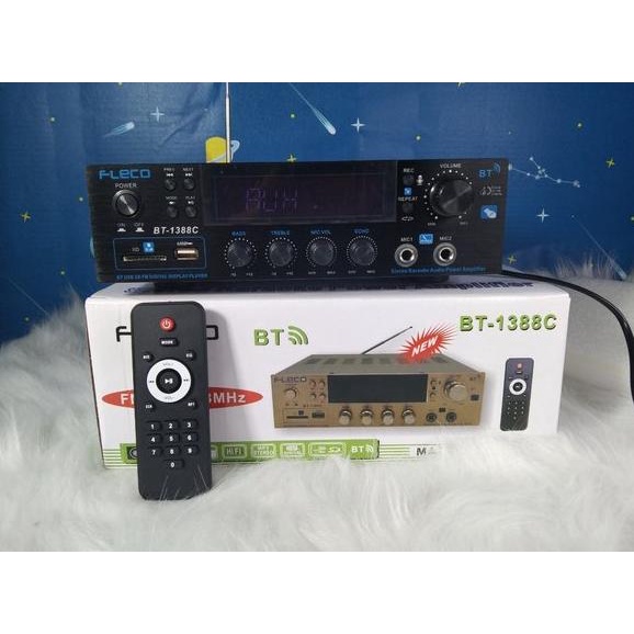 Power Amplifier Bluetooth FLECO BT-1388C Remote  Amplifier Bluetooth Karaoke FM Radio USB Memory