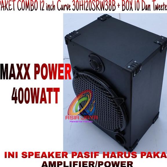 PAKET COMBO Speaker 12 Inch Woofer Curve 12 30H120SRW38B Plus Box 12 Panjang Plus Tweeter Cobra Dan 