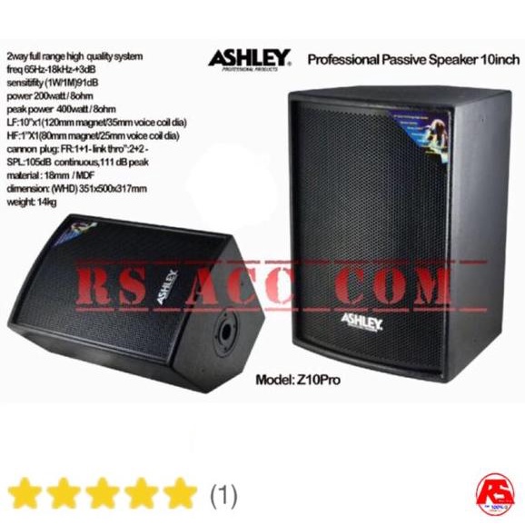 GARANSI Speaker Monitor Pasif Ashley Z10pro  ( 1 Pasang )
