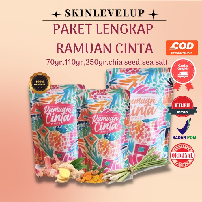 

Paket Lengkap RAMUAN CINTA BY MUTY 70gr 110gr 250gr OFFICIAL Chia Seed