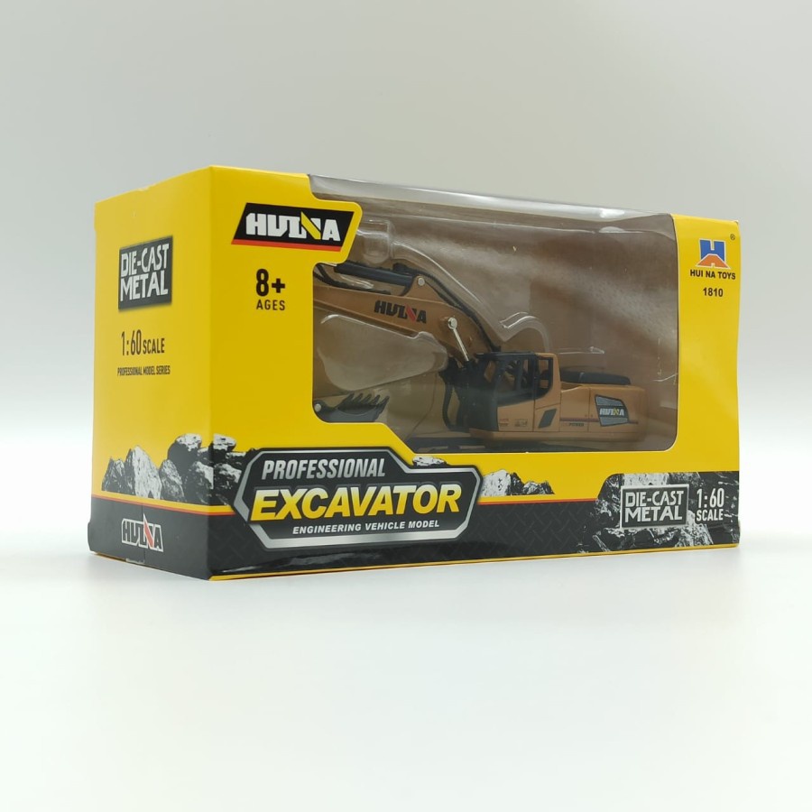 Huina 1810 Diecast Metal Excavator 1/60 Scale Alat Berat Hobby Toys