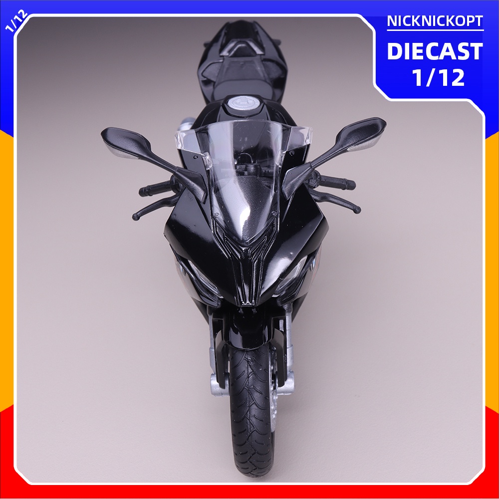 Miniatur Motor Welly 2021 BMW S1000RR Bla Diecast Skala 1:12 Mainan Koleksi