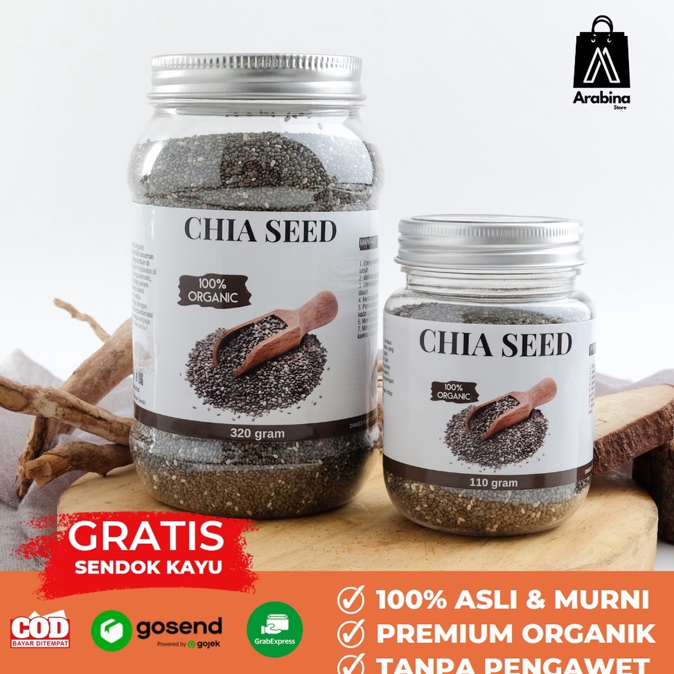 

12.12 STOK READY Arabina Chia Seed Organik Non GMO Premium Untuk Diet Sehat !!