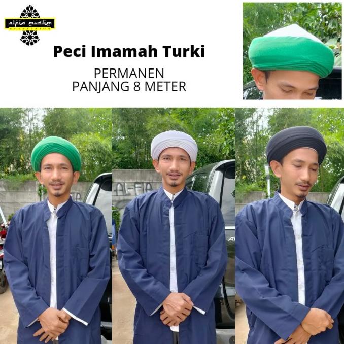 Barang Ready Termurah Peci Imamah Turki Pemanen Siap Pakai Sorban Imamah Permanen