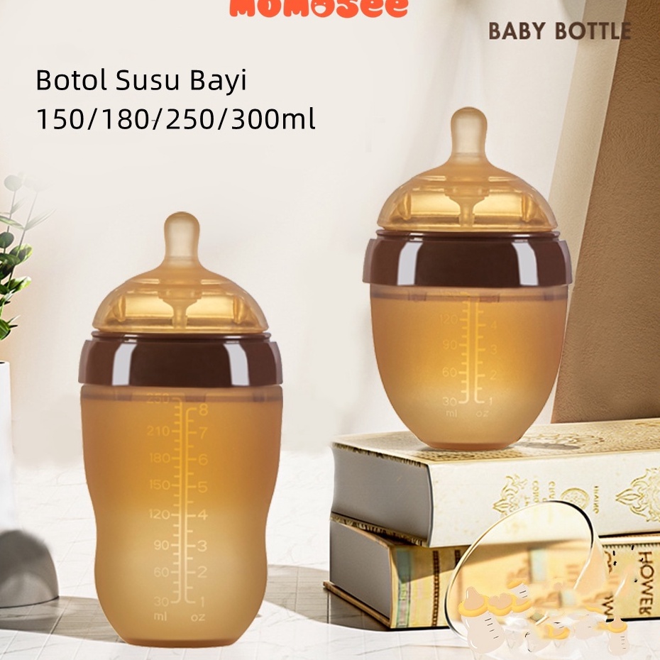 ✨12.12✨ Momosee Botol Susu Bayi Piko Bello Anti Colic Dot Silicone Food Grade Anti Kolik Leher Lebar