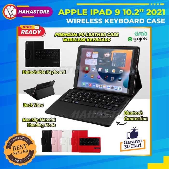 iPad 10.2 inch 2021 Gen 9 Wireless Keyboard Case Leather Cover Flip