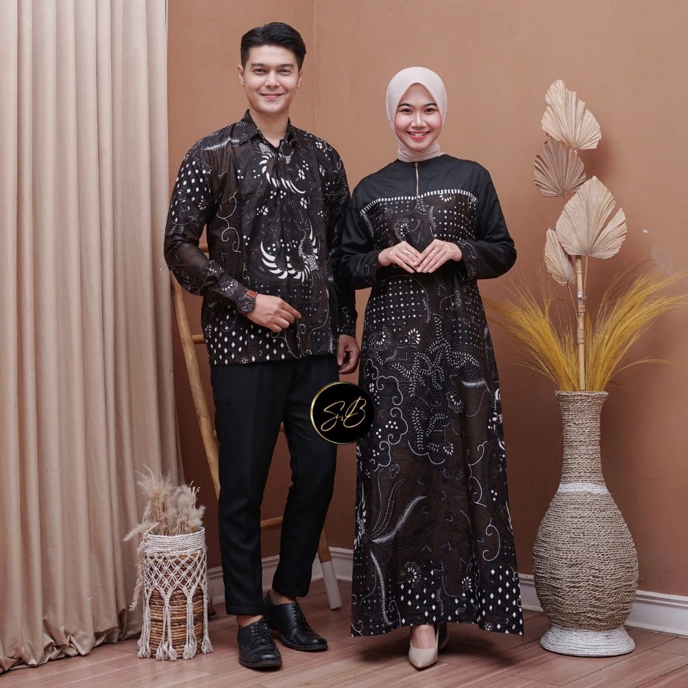 MURAH Gamis batik couple - gamis batik terbaru - gamis batik kombinasi - batik couple - batik kapela