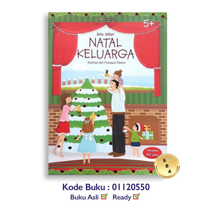 PROMO BUKU STIKER NATAL KELUARGA BONUS 160 STICKER TIM ERLANGGA FOR KIDS TERLARIS