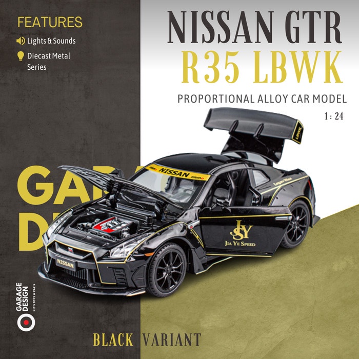 DIECAST MINIATUR MOBIL NISSAN GTR R35 LBWK 1:24 - LIBERTY WALK 1/24