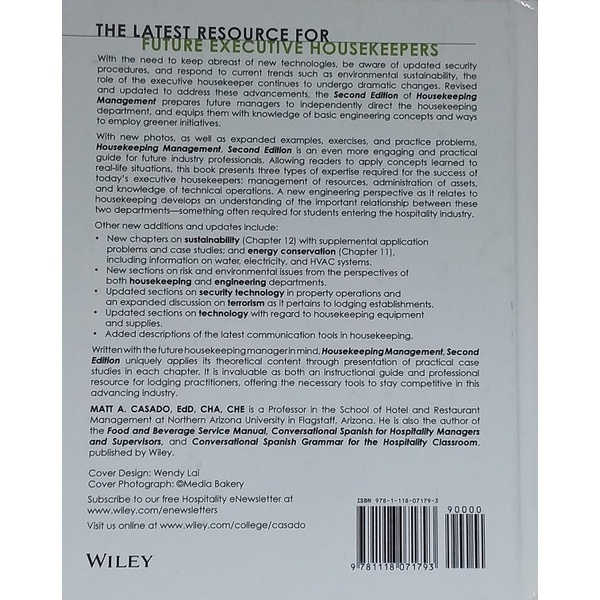 DISKON SPESIAL WILEY HOUSEKEEPING MANAGEMENT 2ND 2011 9781118071793 TERMURAH