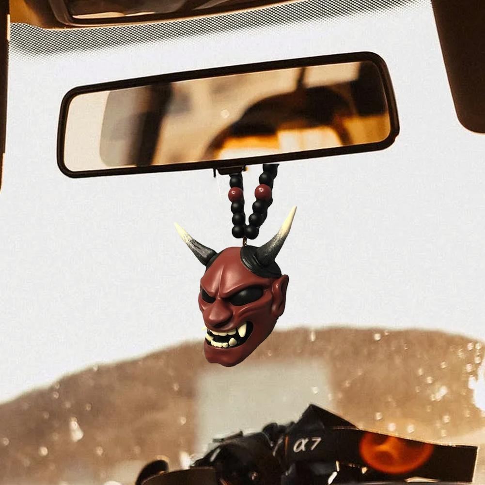 ❤Samurai Kabuto Helmet Hannya Facemask Japanese Oni Car Rear View Mirror Charm Pendant Car Decoratio