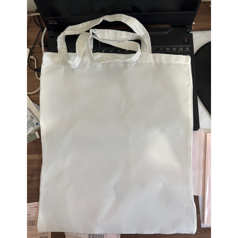 qqtj -90 totebag kanvas 35 x 40 polos/ seleting [264]