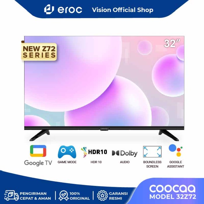 [Google Tv] Coocaa Smart Led Tv 32 Inch - Netflix & Youtube - 32Z72