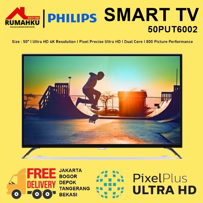 Smart Tv 50" - Led Tv Philips 50 Inch - Tv Led 50Put6103/6002- Philips