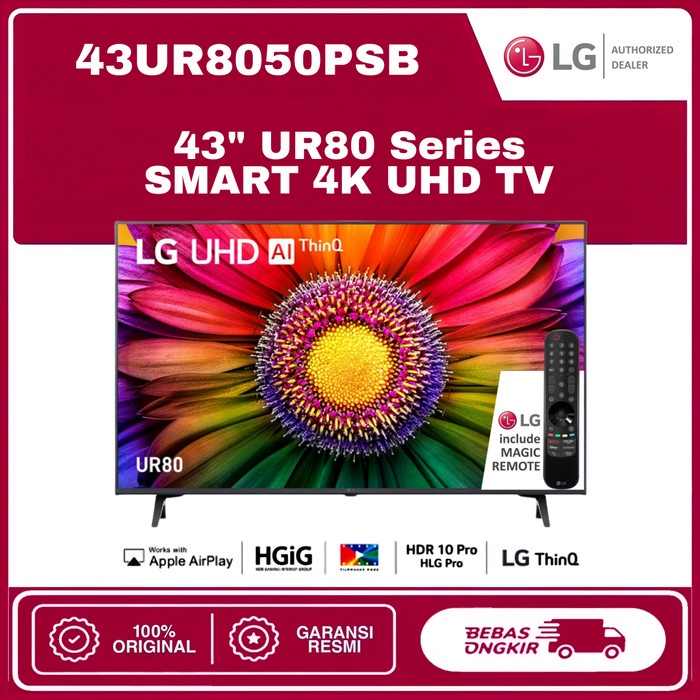 Tv Lg 43Ur8050Psb 43 Inch 43Ur Ur80 Digital 4K Uhd Smart Tv 43Ur8050