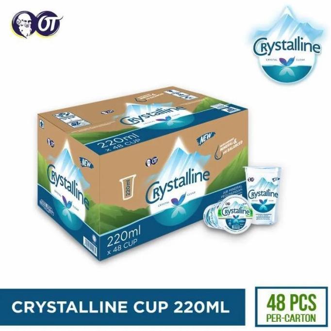 

] Crystalline Air Mineral Gelas 220 ml Karton (Isi 48 pcs)