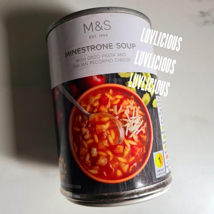 

M&S MARKS & AND SPENCER MINESTRONE PASTA PECORINO CHEESE SOUP SOP SUP