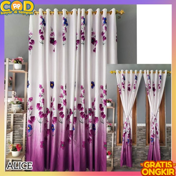 Keren Estetik Besar Bunga Camtik Embos Motif Hordeng Jendela Girden Karakter Termurah Terlaris Vinta