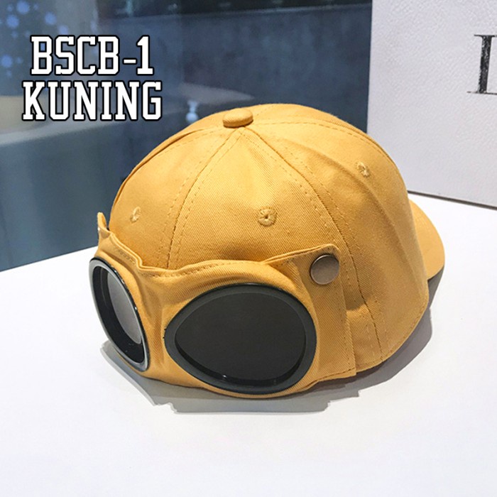 Topi Topi Baseball Google Cap Pria Wanita Topi Capung Aviator Handmade BSCB - BSCB-1 KUNING(U7W6) To
