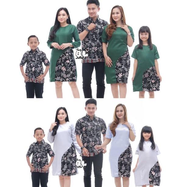 Terbaik Mega - Baju Dress Wanita Modern Model Terbaru Motif Batik Lengan Pendek Selutut Party Natal 