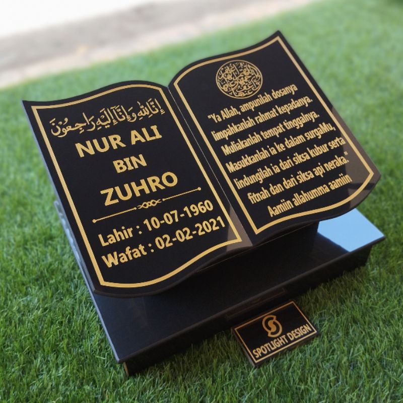 NISAN MAKAM BENTUK BUKU AL-QUR'AN UKURAN BESAR 30x40 PALING MURAH