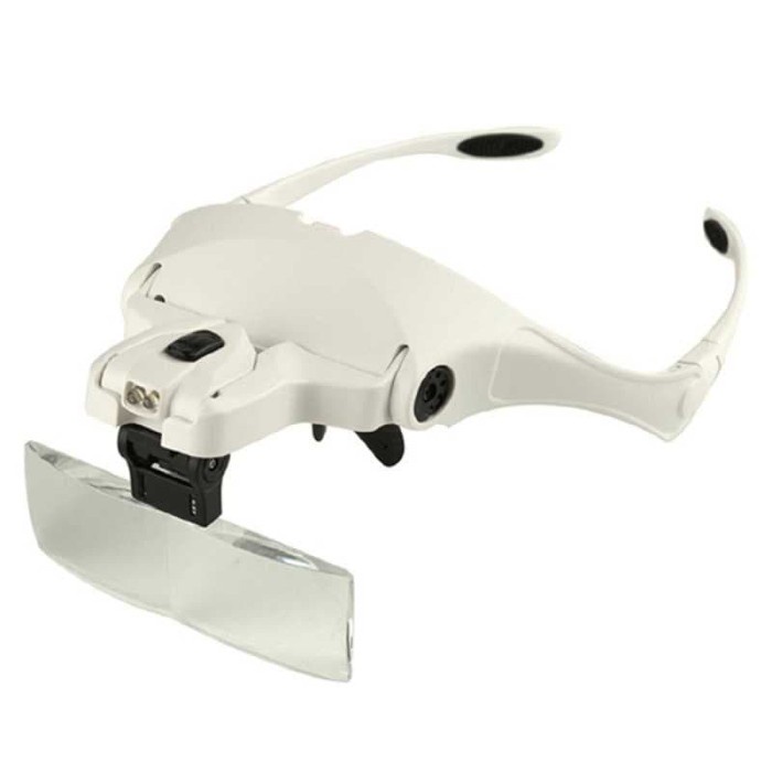 

Helm Kacamata Pembesar Reparasi Jam 5x Magnifier 2 LED - 9892B2