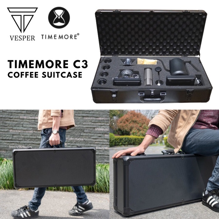 timemore coffee suitcase / paket lengkap alat kopi set portable travel
