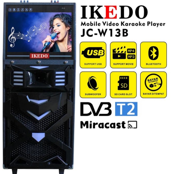 {NurulShop} Speaker IKEDO JC-W13B 16 ins LED Tv video karaoke player Murah