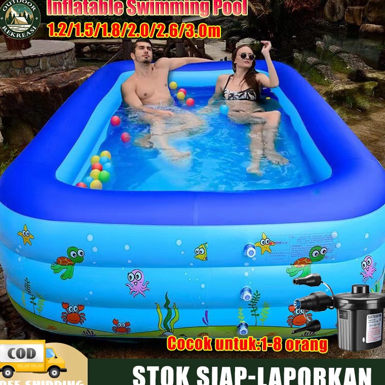 MURAH BANGET kolam renang anak /kolam renang anak tiga cincin/Kolam Renang Keluarga Tiup Besar/maina