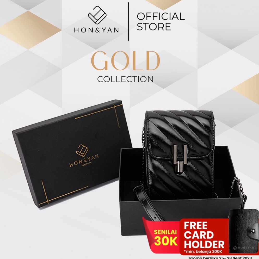 STOK TERBATAS [HONYAN GOLD] Tas Hp Wanita Tas Handphone Tas Selempang Import - Nata Sling Bag