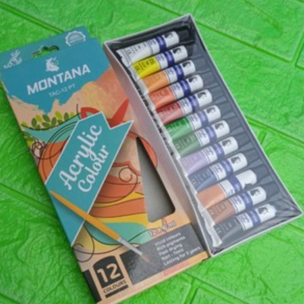 

Ready Cat Akrilik / Cat Acrylic Colour 12 Warna / Cat Lukis Kanvas Terlaris