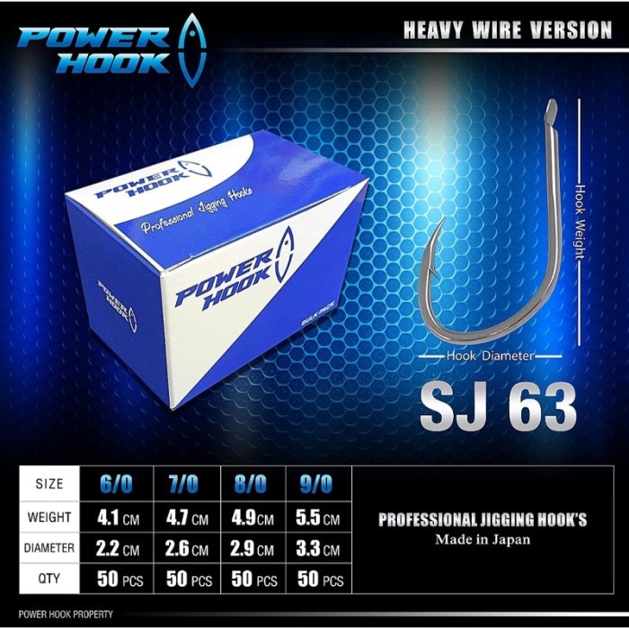 Terlaris Slow Jigging Power Hook Sj63 Flat Mirip Suteki 1 Box Isi 50Pcs
