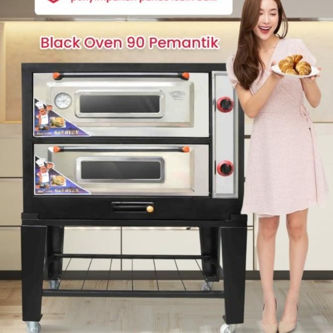 Oven Gas Zeppelin 90 Black Oven Pemantik / Otomatis