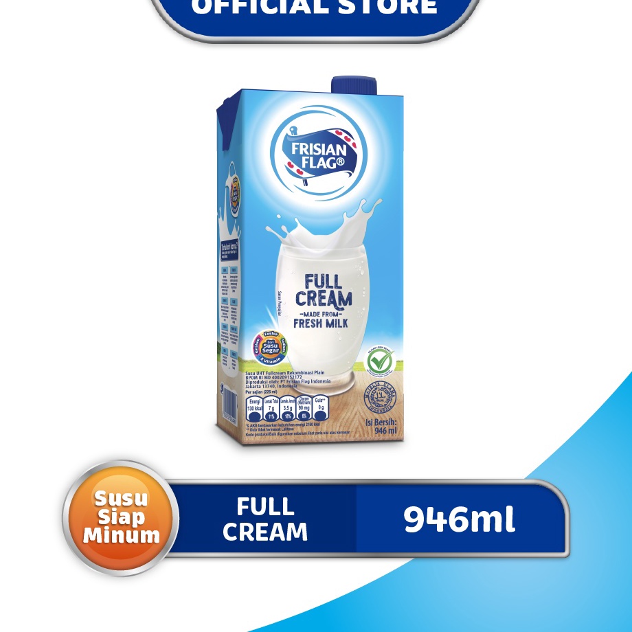 

RFCW3439 Terbaru Frisian Flag Family UHT Full Cream 946 ml