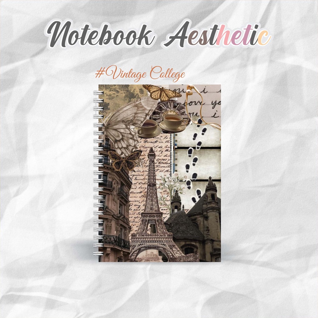 

NOTEBOOK A5 VINTAGE COLLEGE CATATAN/JURNAL BOOKPAPER GRID/KOTAK2#DOTTED/TITIK2#BLANK/POLOS