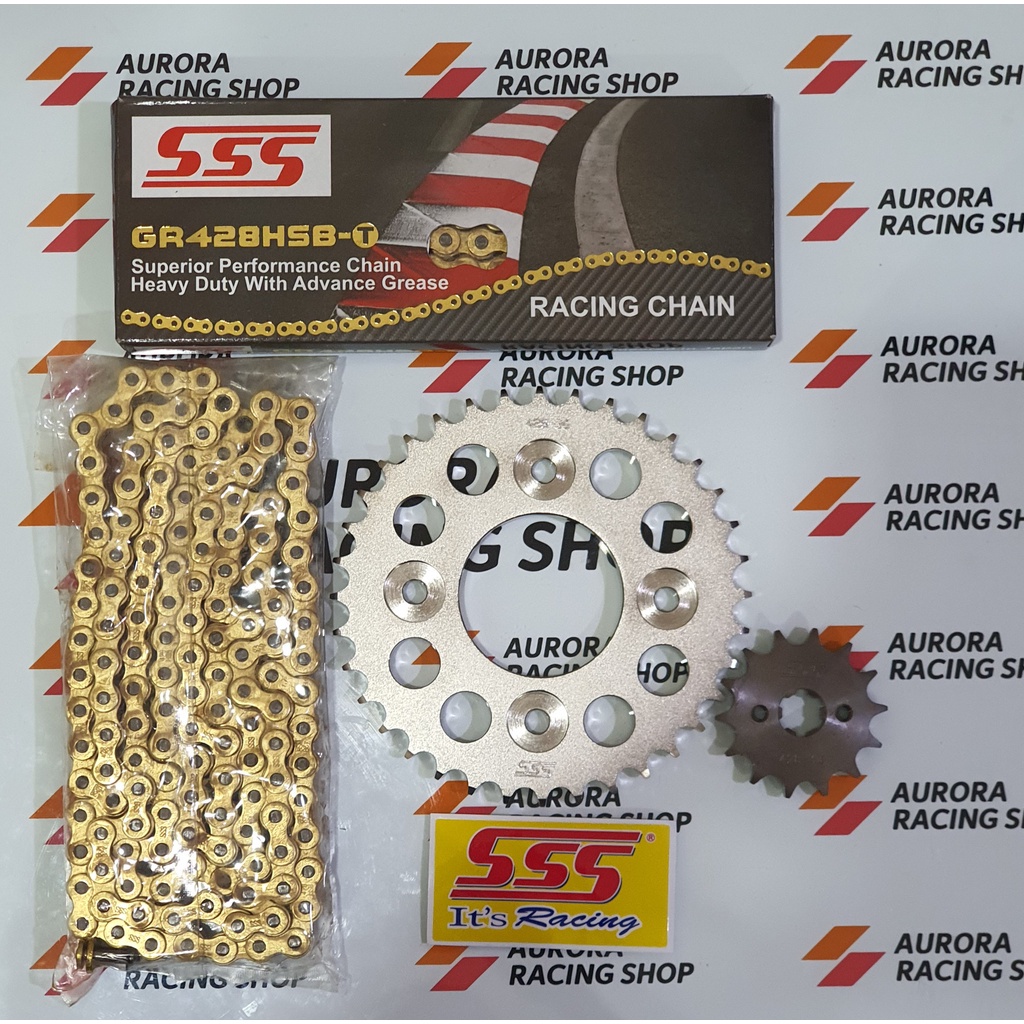 Gear Set Sss / Tk Supra X 125 - Supra 125 Fi - Blade New - Revo - Kharisma & Rantai Sss 428 Hsbt
