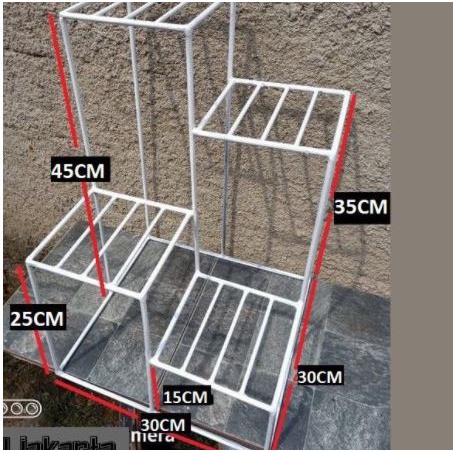 Rak Pot Tanaman Bunga 4 Tingkat Tempat Pot Bunga Standing Pot Besi