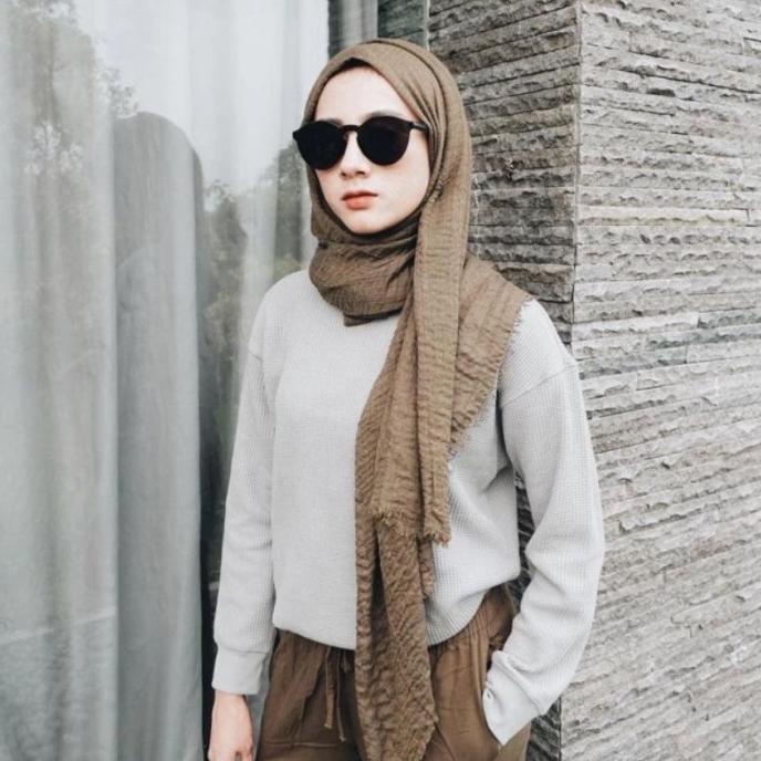Trend Pashmina Crinkle Premium Shawl Jilbab Kusut Lavanya Full Kerudung Ori Terbaik