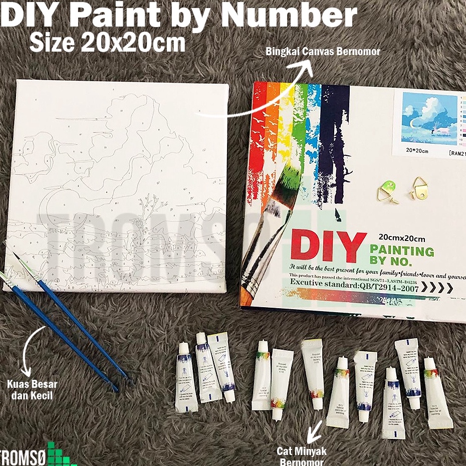 

➷➷✻✫ Tromso DIY Paint by Number KIT 20 X 20 (Painting by Number) Harga Murah