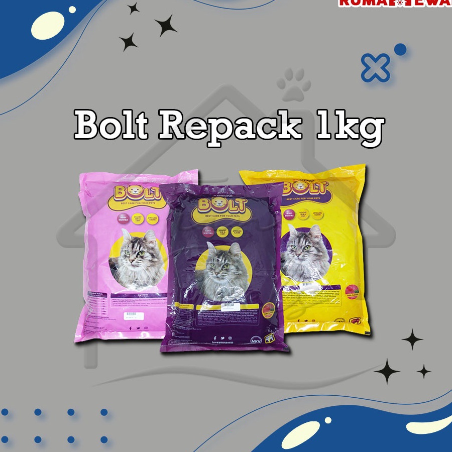 GROSIR Bolt Repack 1 Kg Makanan Kucing bolt ikan donat salmon 