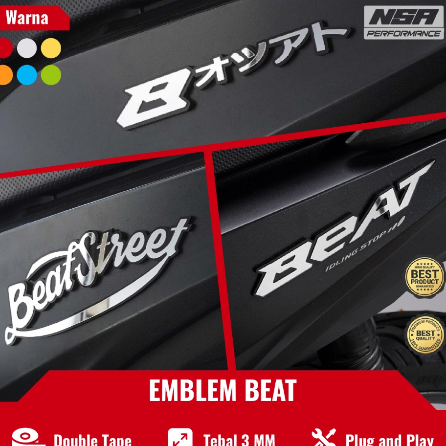 CVHF3935 Terbaru 2PCS EMBLEM BEAT TIMBUL LOGO BEAT JEPANG BUKAN STIKER ATAU STICKER TIMBUL STIKER MO
